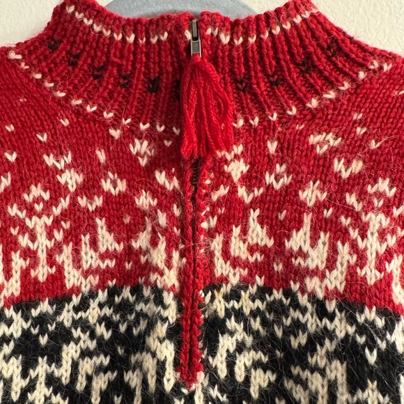 Vintage Ralph Lauren Hand Knit Cabincore Winter Snow Fair Isle Wool Sweater - Picture 5 of 5